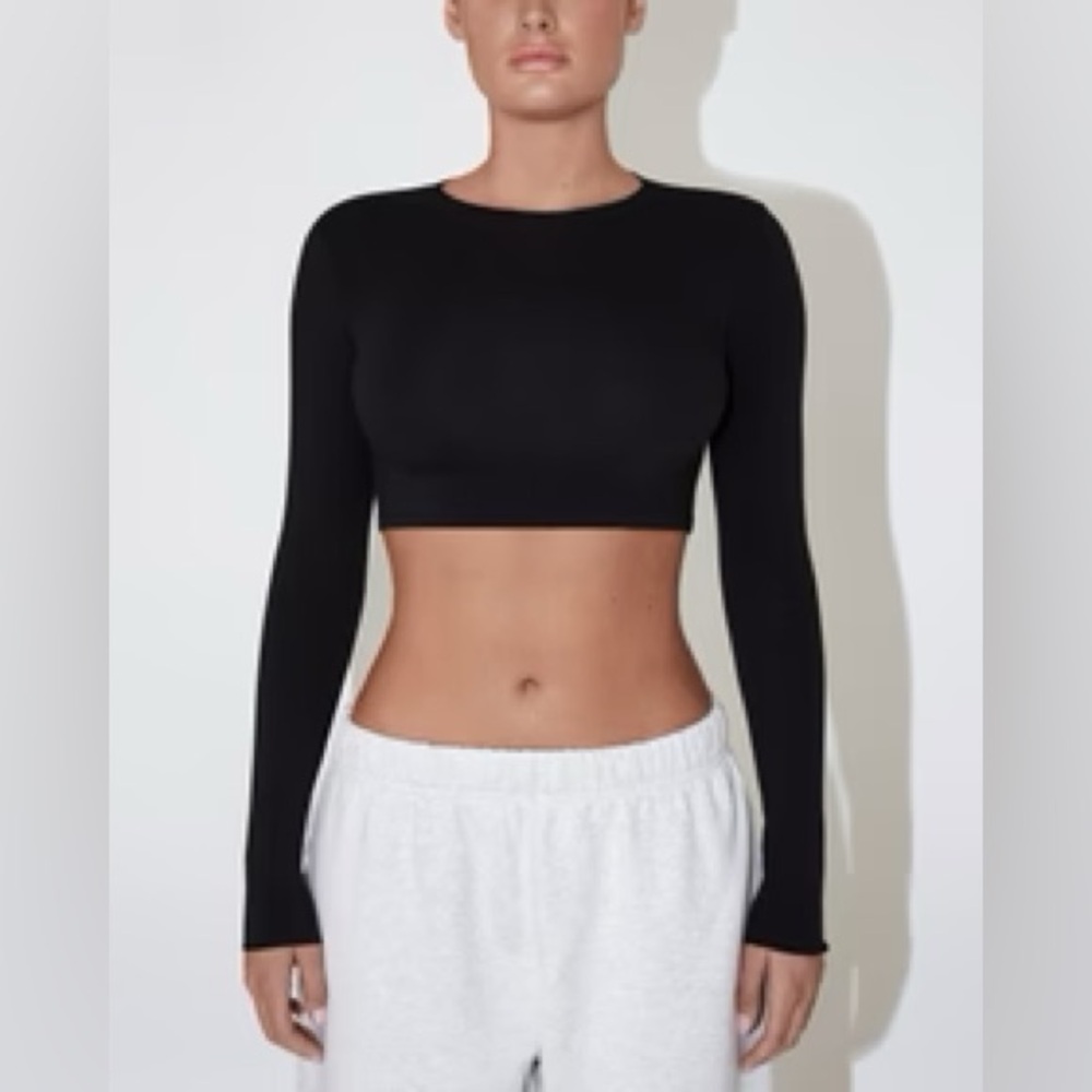Khy black Long Sleeve Crop Top